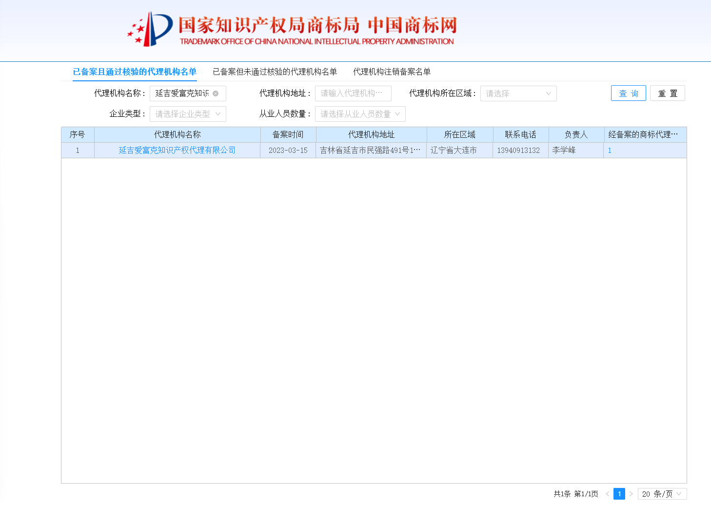 CNIPA 등록 조회